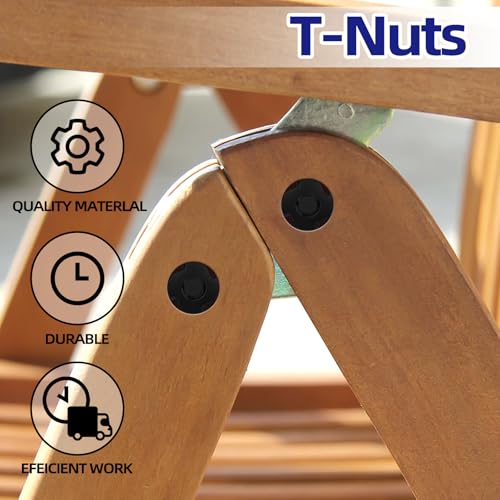 M6 T-Nuts Black Zinc Plated Steel, 4-Pronged Tee Nut for Wood, Rock Climbing Holds, Furniture, 100 PCS - color: Black Carbon Steel, size: M6
