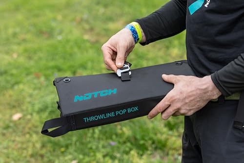 Notch Throwline Folding Popbox holds 2 Throwbags and Throwline (99445) | Color-coded Inner Pockets, Spring-Loaded Corners, Pinch, Press and Fold Closure, Carry Handle, Aluminum Buckle