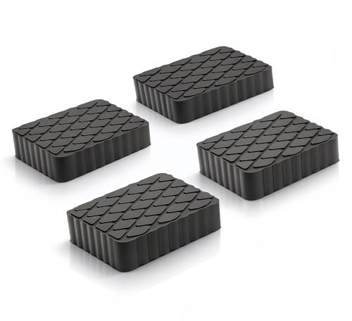 Anti-Skid Solid Rubber Auto Lift Pads – 4 Pack Heavy Duty Lift Blocks for Floor Jacks, Jack Stands & Car Lifts, 3000 Lbs Loading Capacity, 6.3" x 4.7" x 1.6" Size for Frame Protection - size: 6.3" x 4.7" x1.6"