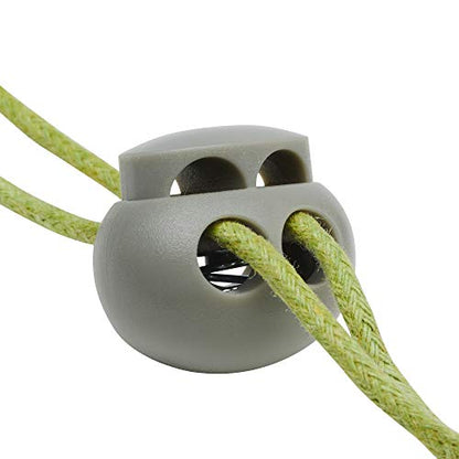 DYZD Plastic Cord Lock End Toggle Double Hole Spring Stopper Fastener Slider Toggles End (Grey 10PCS) - color: Grey
