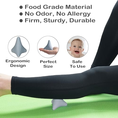 Trigger Point Massage Ball Manual Massager Tool 2.8”×2.9”. Gray | Silicone Massage Ball for Muscle Knot Deep Tissue Myofascial Release Physical Therapy Hip Flexor Iliacus Psoas Hand Foot Back - color: Gray