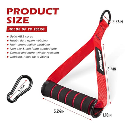 HOXWC Cable Handles Gym Equipment, Heavy Duty Resistance Band Handles, Replacement Exercise Handles for Cable Machine, Pulley System, Strength Trainer, Pull Down Workout, Home Gym Cable Attachments - color: Red
