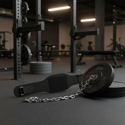 Weighted Dip Belt with Iron Chain - Breathable Nylon Weight Lifting Belt for Pull Ups, Dips & Calisthenics