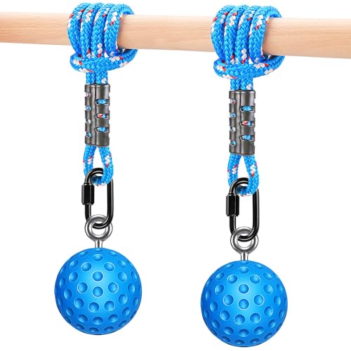SELEWARE Non-Slip Pull Up Power Balls, Rock Climbing Grips for Strength Training, Forearm and Hand Exerciser for Chin Up Bar, Kettlebell, Barbell, Resistance Band Handles, Home Gym Workout Equipment - color: Blue