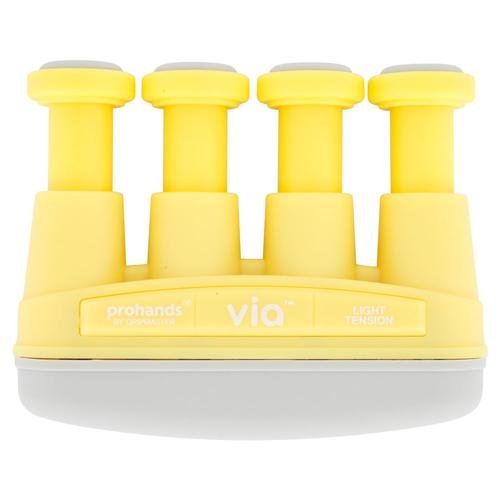 Prohands VIA Hand Exerciser, Finger Exerciser (Hand Grip Strengthener), Spring-Loaded, Finger-Piston System, Isolate and Exercise Each Finger, (6 lb Medium Tension, Blue-Via Music) - color: Blue