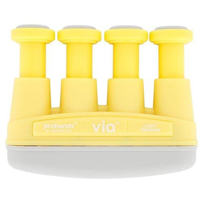 Prohands VIA Hand Exerciser, Finger Exerciser (Hand Grip Strengthener), Spring-Loaded, Finger-Piston System, Isolate and Exercise Each Finger, (6 lb Medium Tension, Blue-Via Music) - color: Blue