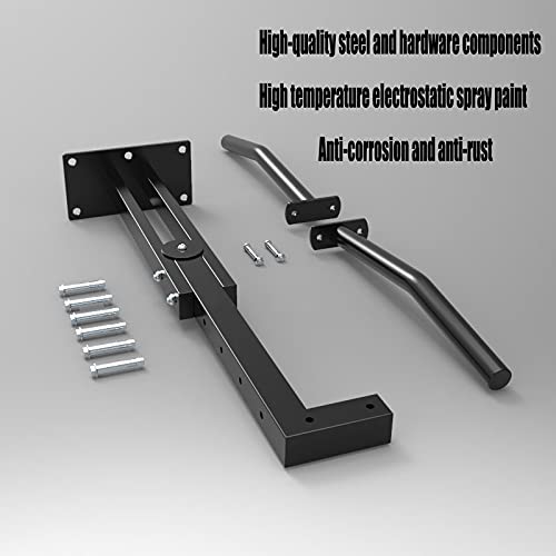 Pull Up Bars Wall-Mounted Ceiling Chin Up Bar, Height-Adjustable Steel Fitness Horizontal Bar, Safe Load 300kg,