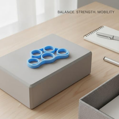 Hand Strengthener Silicone Finger Resistance Band for Grip Training and Extension Exercises - color: Blue