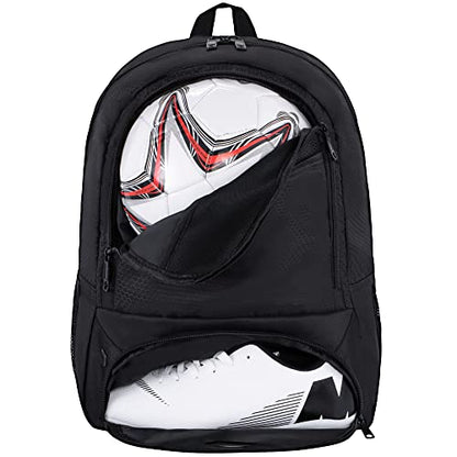 Himal Outdoors Soccer Backpack, Separate Cleat Compartment | Football,Volleyball,Handball,nylon fabrics,lightweight - color: Black
