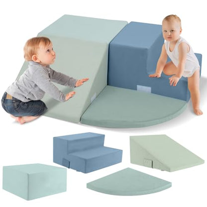 CAPAKIDS Large 4 Pcs Climbing Toys for Toddlers 1-3, Classic | Indoor Use, Odorless & Skin-friendly, Foam Climbing Blocks, Velcro to Keep Together - color: Classic