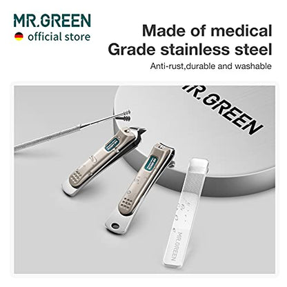 MR.GREEN Portable Manicure Sets Pedicure kits Stainless Steel Nail Clippers Tool Travel Grooming Case Nail Scissors Gift Box (Mr-6104) - color: Mr-6104
