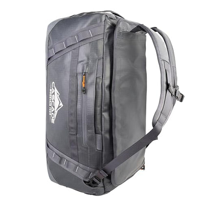 Cascade Mountain Tech 60L Duffle Bag, Convertible Travel Duffel Bag for Men Women, Water Resistant & Tear Resistant - color: Lava Smoke Grey
