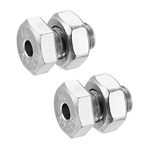 MECCANIXITY M10x16mm Hollow Screw Bolts External Hexagon Fasteners with Nuts, 304 Stainless Steel Pack of 2 - size: M10x16mm