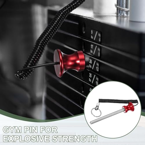 Weight Stack Pin, Weight Gym Pin Strength Training Equipment Replacement with Pull Rope for Commercial Home - color: Blue/Red, size: 0.4 x 4.7 Inch