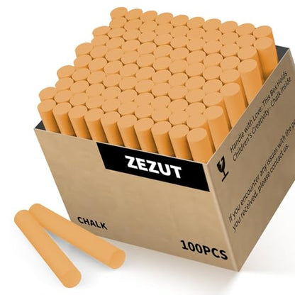 Orange Chalk 100PCS, Low Dust Chalks Stick Bulk for Chalkboard Blackboard Non-Toxic - color: Orange - 100PCS