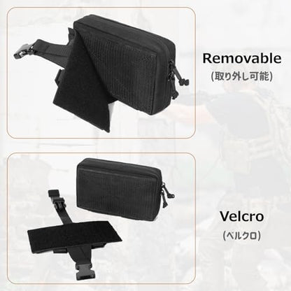 Azarxis Equipment Multi-Purpose Tactical EDC Admin MOLLE Pouch Utility Tools Bag Organizer Military Waist Belt Modular Attachment - color: #06 - Black