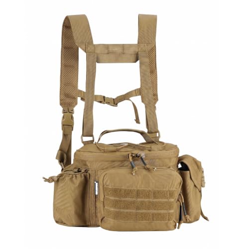 MGFLASHFORCE Tactical Fanny Pack for Men EDC Molle Waist Bag Hip Belt Pouches for Hiking Fishing Climbing Running Cycling Outdoor Sports (Coyote Brown) - color: Coyote Brown