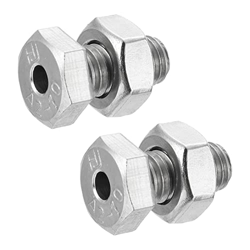 MECCANIXITY M10x20mm Hollow Screw Bolts External Hexagon Fasteners with Nuts, 304 Stainless Steel Pack of 2 - size: M10x20mm