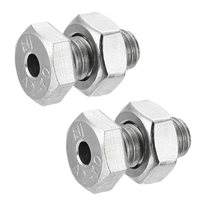 MECCANIXITY M10x20mm Hollow Screw Bolts External Hexagon Fasteners with Nuts, 304 Stainless Steel Pack of 2 - size: M10x20mm