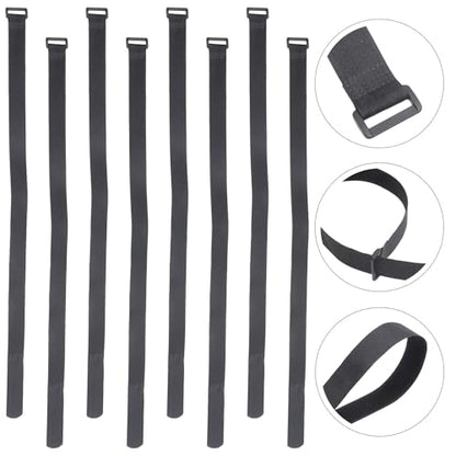 ABOOFAN 12pcs Elastic Hook and Loop Straps with Buckles 25mm X 600mm Reusable Fastening Ties Cargo Binding Belt for Yoga Mat Carrying and Drone Storage