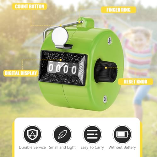 TOODOO 6 Pack Hand Tally Counter 4 Digit Mechanical Palm Clicker Plastic Hand Held Counter Clicker with Metal Finger Ring for School Golf Sports Events Office Stadium - color: Candy Color