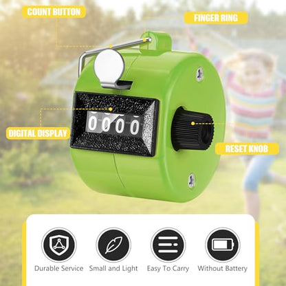 TOODOO 6 Pack Hand Tally Counter 4 Digit Mechanical Palm Clicker Plastic Hand Held Counter Clicker with Metal Finger Ring for School Golf Sports Events Office Stadium - color: Candy Color