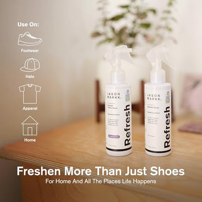 Jason Markk Refresh Spray, Shoe Deodorizer, Odor Eliminator, Sneaker Care and Freshener, Ideal for Footwear, Hats, Accessories, Unscented, 6oz