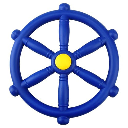 Playground Steering Wheel Plastic Pirate Ship Wheel Playground Swingset Steering Wheel Playset Accessories for Kids Outdoor Backyard Playhouse Treehouse (1, Blue) - color: Blue