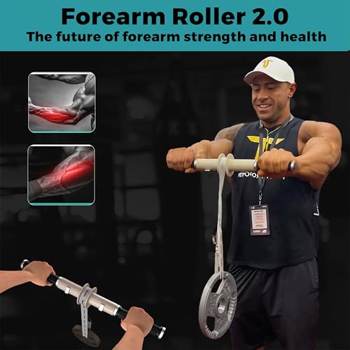 ArmLabz Forearm Roller 2.0 Wrist Roller and Forearm Strengthener, Grip Strength Trainer and Hand Exerciser, Quick Reset, One Arm Use, Wrist and Elbow Health, Forearm Workout Equipment