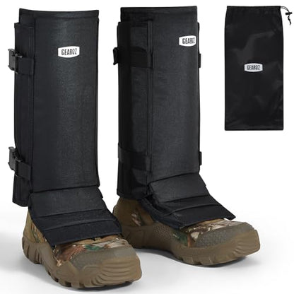 Snake Gaiters Chaps, Durable Lower Legs Anti-Snake Bite Guards - color: Black