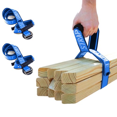 4’ Carry Strap with Handle | 2-Pack | Heavy Duty | Adjustable Belt | Easy, Safe, Secure, Lifting, Moving, Carrying Heavy Boxes | Best Luggage Strap (2pk Strap-A-Handle 4ft. Length, 75lb. Capacity) - color: Heavy Duty - 4' Length, 75lb. Capacity - 2 Pack