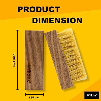 Wilkins Shoe Brushes for Cleaning - Hog's Hair Soft Bristle Shoe Cleaning Brush for Leather, Fabric and Suede Brush