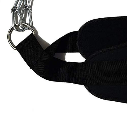 Weighted Dipping Belt with Chain Pull Up Belt Bodybuilding Gym Workout Exercise Bar Pullups for Powerlifting, Weight Lifting, Fitness