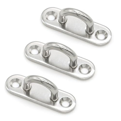 24 PCS 1.8 Inch Pad Eye, Stainless Steel Ceiling Hook Pad Eye Plate, Marine Hardware Staple Hook Loop with Screws