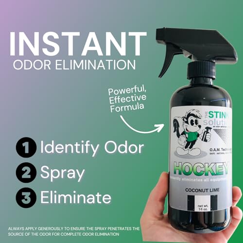 The Stink Solution Hockey Odor Eliminator Spray, Unscented, 1 Pack, 16 oz | Eliminates Sweat and Body Odor at the Source. Deodorizer for Skates, Gloves, Helmets, Guards, Pads and Hockey Bags - size: 16 Fl Oz (Pack of 1)