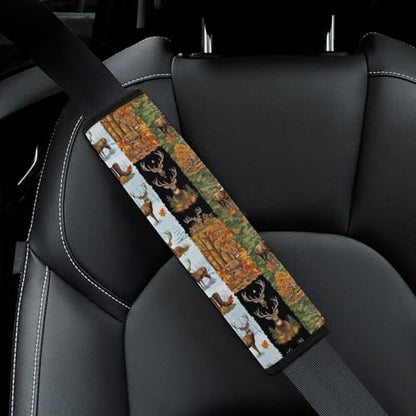 2 Pack Deer Camo Hunting Deers Seat Belt Shoulder Pad Breathable Shoulder Harness Cover for Child, All Vehicles, Neck and Shoulder Support - color: Pattern 1067