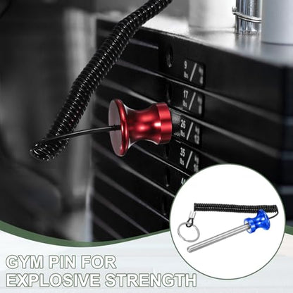 Weight Stack Pin, Weight Gym Pin Strength Training Equipment Replacement with Pull Rope for Commercial Home - color: Blue, size: 0.4 x 3.9 Inch