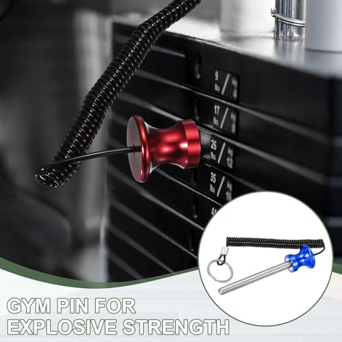 Weight Stack Pin, Weight Gym Pin Strength Training Equipment Replacement with Pull Rope for Commercial Home - color: Blue, size: 0.4 x 3.9 Inch
