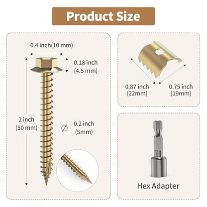 300 Pcs 2'' Fence Staples, Reusable Fence Fasteners with Wire Fixer, Fence Nails for Wire Mesh and Woven Fencing, Quickly Install Fence Screws with Cordless Drill - size: 300PCS