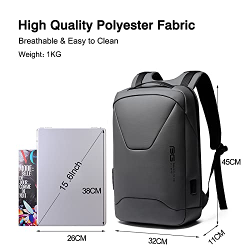 FANDARE Anti-Theft Backpack Business Daypacks fits 15.6 Inch Laptop Travel Large Backpack with USB Charging Port Waterproof Computer Bag Bookbag for Women Men Notebook Grey - color: Grey