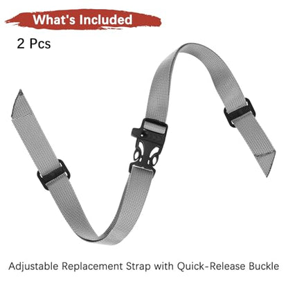 Backpack Chest Strap Sternum Straps with Emergency Whistle Buckle for Backpack Replacement & Hiking - color: Grey