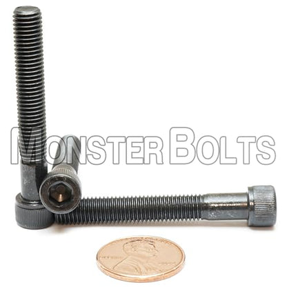 MonsterBolts - 1/4"-28 x 1-3/4" Socket Head Screws, ASTM A574, Alloy Steel, Black Oxide, Partial Thread, 10 Pack - size: 1.75 In. (1-3/4") PT
