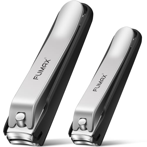 Nail Clippers for Men Women with Catcher, 2-Pack Large & Small Nail Cutter for Fingernails & Toenails, Sharp Stainless Steel Heavy Duty Fingernail Clipper Gifts for Adults