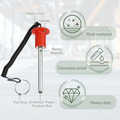 Gym Pin Weight Stack Pin Strength Training Lifting Equipment Replacement with Pull Rope Fitting for Home Gym - color: Red, size: 0.4 x 4.1 Inch