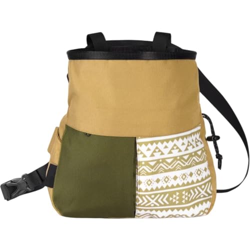 Climbing Chalk Bag with Belt Bouldering Chalk Bucket Portable Bag for Workout Indoor Gym Fitness Outdoor - color: Khaki
