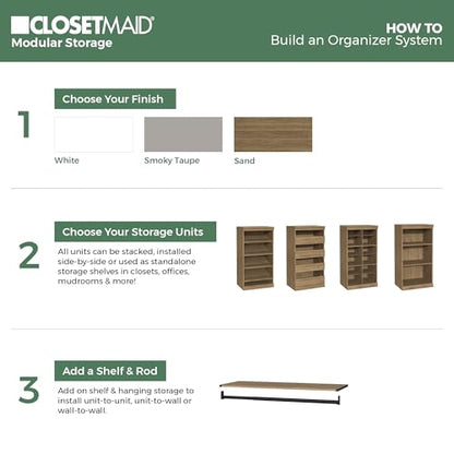 ClosetMaid Modular Storage Stackable Shoe Shelf Unit, Sand - color: Sand