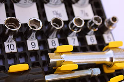 Ascend Tools Peg Dots (Yellow, 40 pcs) for Labeling Sockets (SAE/Metric) - Accessory for Organizer Genie Pegboards to Label Sockets for Size/Standard - style: Peg Dots for Marking/Labelling (SAE / Metric) - YELLOW