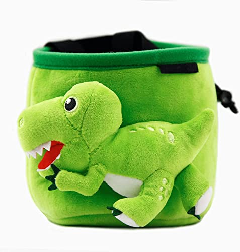 YY Vertical Trex Rock Climbing Chalk Bag, Perfect for Both Adults and Kids, Chalk Bag for Bouldering, Cute chalkbag for Mountain Lovers, Chalk Pouch