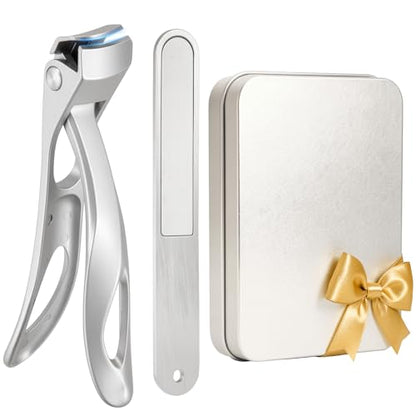 Large Opening Nail Clippers Set, 2 Pcs-Stainless Steel Thick Toenail Clippers with Nail File, Heavy Duty Toenail Clipper, Long Handled Fingernail Cutter, Manicure, Pedicure, Gift for Seniors (Silver) - size: 2Pcs Nail Clippers Set-silver