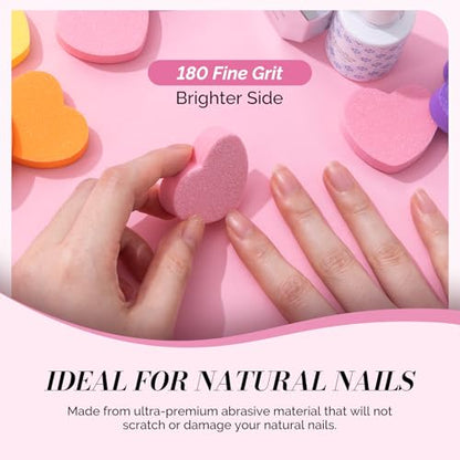 MelodySusie Heart Shape Mini Nail Buffer Block,100/180 Grit Double-Sided Sponge Nail File,Professional Nail Polishing Tools for Shaping and Smoothing,Suitable for Manicures and Pedicures,50 Pcs - size: Heart Shape 50Pcs